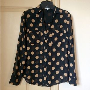 Express Portofino Polka Dot Blouse - XS
